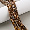 Natural Tiger Eye Beads Strands, Cube, 4x4x4mm, Hole: 0.8mm, about 91pcs/strand, 15.12''(38.4cm)