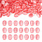 Resin UV Reactive Beads, Color Changing Beads, Oval, with Glitter Powder, Red, 11x8mm, Hole: 1.6mm