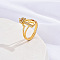 Brass Micro Pave Cubic Zirconia Finger Rings, for Women, Letter B, US Size 3(14mm)