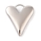 Brass Pendants, Back Hollow Rhombus, Heart Charms, Platinum, 24x21x6mm, Hole: 5.5x5mm