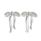 Brass Micro Pave Cubic Zirconia Pendants, Bowknot, Platinum, 27.5x19.5x2.5mm, Hole: 1mm