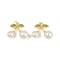 Brass Micro Pave Cubic Zirconia Pendants, Cherry, with ABS Platstic Pearl, Lead Free & Cadmium Free, Long-Lasting Plated, Rack Plating, Real 18K Gold Plated, 21x23.5x10mm