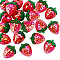 20Pcs Acrylic Beasds, Strawberry, Red, 22.5x17x17mm, Hole: 3.7mm