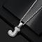 Brass Micro Pave Clear Cubic Zirconia Chunky Initial Pendant Necklaces, Platinum, Letter J, 19.69 inch(50cm)