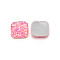 Resin Cabochons, Square, Pink, 9.5x9.5x3mm