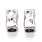 Textured Alloy Large Hole Beads, Nuggets Shape, Platinum, 19.5x12x11mm, Hole: 7.8mm