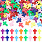 100PCS Spray Painted Acrylic Beads, Cross, Mixed Color, 15x12x4.5mm, Hole: 1.8mm