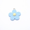 Opaque Resin Pendants, with Platinum Iron Loops, Frosted, Flower, Light Sky Blue, 26.5~28x23.5~24x7~8mm, Hole: 2mm