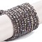 Baking Electroplate Glass Beads Strands, AB Color, Faceted, Round, Gray, 4x3mm, Hole: 1mm, about 105~110pcs/strand, 38~39cm