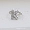 Brass Micro Pave Clear Cubic Zirconia Cuff Rings, Initial Rings for Women, Letter, Platinum, Letter K, Inner Diameter: Adjustable
