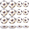 32Pcs Glass Cabochons, Flat Round, Ball Theme, Mixed Color, Football, 20~25x5~6mm, 16pcs/style