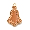 Christmas Theme Alloy Enamel Pendants, Light Gold, Bell, 24.5x15x1.5mm, Hole: 1.8mm