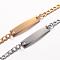 304 Stainless Steel ID Link Bracelets, Rectangle, with 201 Stainless Steel Curb Chains and Lobster Clasps, Mixed Color, 7-1/4 inch(185mm), 3mm