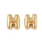 304 Stainless Steel Charms, Letter, Ion Plating(IP), Real 18K Gold Plated , Letter H, 7x5.5x3.5mm, Hole: 1.8mm