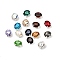 Sew on Rhinestone, Glass Rhinestone, Oval, with Platinum Brass Prong Settings, Mixed Color, 12x10x7.5mm, Hole: 1mm