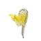 Resin with Rhinestone Claw Hair Clips, Butterfly, Yellow, 110mm