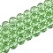 Transparent Glass Bead Strands, Faceted(96 Facets), Round, Light Green, 10mm, Hole: 1mm, about 68~70pcs/strand, 60~61cm