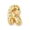 Brass Cubic Zirconia Pendants, Letter A~Z Charms, Real 18K Gold Plated, Letter R, 29.5x20.5x7mm, Hole: 5x2.5mm
