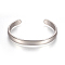 Tarnish Resistant 304 Stainless Steel Cuff Bangles, Stainless Steel Color, 2-1/4x1-5/8 inch(5.7x4cm), 8mm