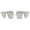Non-Tarnish 304 Stainless Steel Stud Earrings for Women, Bowknot, Stainless Steel Color, 14x26mm