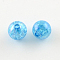 Bubblegum AB Color Transparent Crackle Acrylic Round Beads, Deep Sky Blue, 20mm, Hole: 2.5mm, about 100pcs/500g