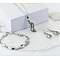 Alloy Rhinestone Jewelry Sets, Include Bracelets & Earrings & Necklaces, Wave/Nuggets, Platinum, Crystal, 450mm