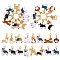 Alloy Enamel Pendant Decoration, 304 Stainless Steel Lobster Clasp Charms, for Keychain, Purse, Backpack Ornament, Dog, 29~40mm, 16pcs/set