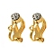 316 Surgical Stainless Steel Rhinestone Clip-on Earring Settings, Real 18K Gold Plated, 13x9x6.5mm, Hole: 1.2mm