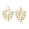Brass Pendants, Leaf, Long-Lasting Plated, Real 18K Gold Plated, 32x22x1mm, Hole: 1.4mm