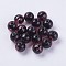 Handmade Silver Foil Lampwork Beads, Round, Pale Violet Red, 9.5~10mm, Hole: 1.5~2mm