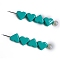 Alloy Beads, Heart, Medium Turquoise, 7x6x4mm, Hole: 1mm