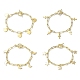 304 goldene Charm-Armbänder aus Edelstahl mit Büroklammerketten aus Messing BJEW-JB10031-1