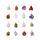 HOBBIESAY 20 Pcs 24~30mm Mixed Color Rough Raw Natural Mixed Stone Pendants with Real 18K Gold Plated Wire Wrapped Nuggets Rough Stone Charms for Making Jewelry Necklace Earring FIND-HY0001-31-1