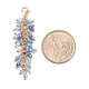 Grappe galvanoplastie perles de verre pendentif décoration HJEW-JM00621-02-3