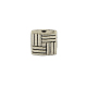 Tibetan Style Alloy Square Carved Stripes Beads TIBEB-5602-AS-FF-1