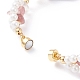 Bracelet perlé de perles de quartz et de coquillages à la fraise naturelle X1-BJEW-TA00029-03-5