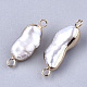 Conectores de eslabones de perlas keshi de perlas barrocas naturales PEAR-T003-08-2