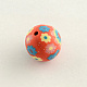 Handmade Flower Pattern Polymer Clay Beads CLAY-Q175-07-2