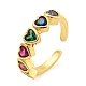 Красочное кольцо-манжета с сердцем из кубического циркония KK-D067-30G-RS-5