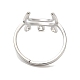 304 Stainless Steel Crescent Moon Adjustable Ring for Women RJEW-M149-11P-2