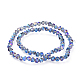 Electroplate Transparent Glass Beads Strands EGLA-L016-FR-A03-3
