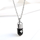 Medical Theme Pill Shape Stainless Steel Pendant Necklaces with Cable Chains JS1441-2-2