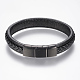Braided Leather Cord Bracelets BJEW-H561-04C-2