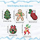 Gorgecraft 5 スタイル 20 個 クリスマスストッキング 刺繍パッチ クリスマス鹿 スパンコール クリスマスツリーアップリケ ジャケット ジーンズ バックパック tシャツ DIY-GF0005-73-2