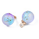 Two Tone Transparent Spray Painted Glass Pendants GLAA-N035-020A-C01-3