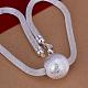 Popular Silver Plated Brass Mesh Chain Necklaces For Women NJEW-BB12818-2