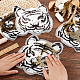 AHANDMAKER 4Pcs Reversible Sequins Tiger Sew on Patches PATC-WH0007-15-3