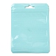 長方形のプラスチック陰陽ジップロックバッグ  再封可能な包装袋  セルフシールバッグ  淡いターコイズ  12x9x0.02cm  片側の厚さ：2.5ミル（0.065mm） ABAG-A007-02E-05-2