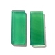 染色および加熱された天然グリーンオニキス瑪瑙カボション  長方形  ライムグリーン  20x8x3.5mm G-G975-04A-01-3