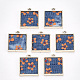 合金ペンダント  布で  正方形  ライトゴールド  オレンジ  19.5x16x3mm  穴：2mm PALLOY-S122-19A-1